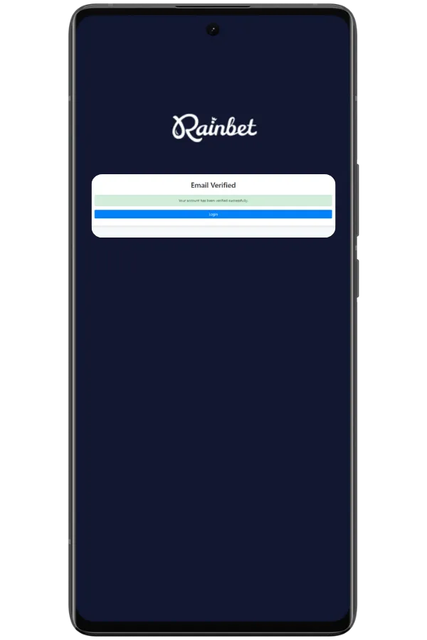 Rainbet registratie stap 4