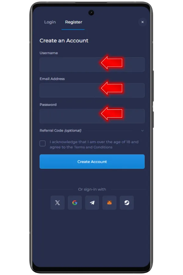 Rainbet registratie stap 3