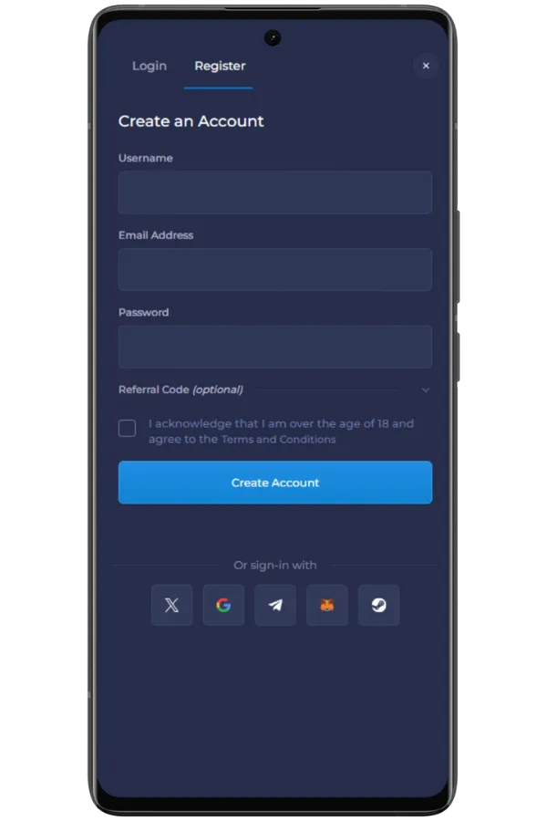 Rainbet registratie stap 2
