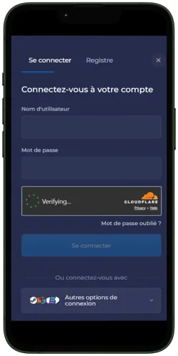 Page de connexion au casino RainBet