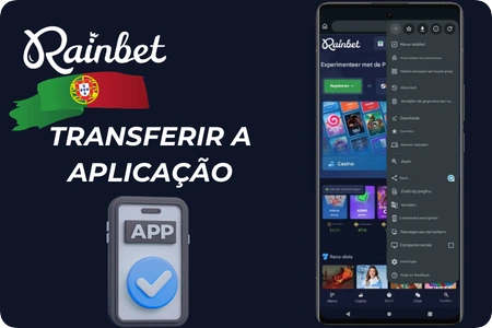 Rainbet Casino no telemóvel através de tecnologia PWA sem necessidade de download de aplicação